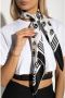 Alexander mcqueen Skull Logo Zijden Sjaal Black Dames - Thumbnail 2