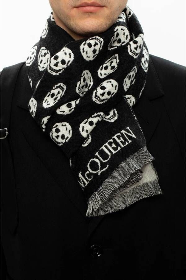 alexander mcqueen Sjaal met schedel motief Zwart Heren