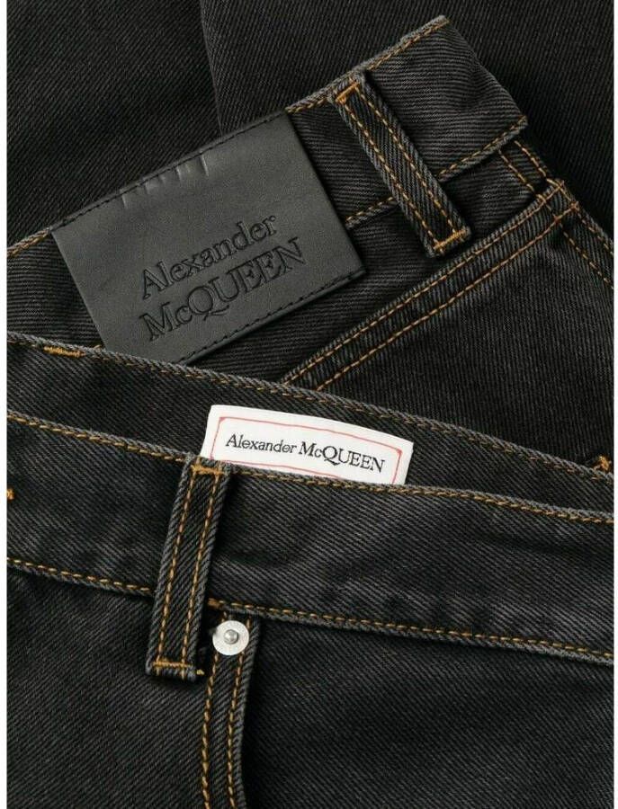 alexander mcqueen Zwarte Straight Jeans voor Mannen Zwart Heren