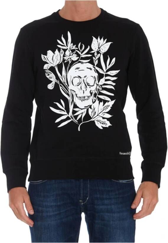 alexander mcqueen Bedrukte Skull Sweater Zwart Heren