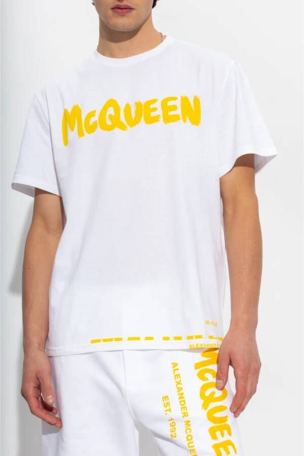 alexander mcqueen T-shirt met logo White Heren