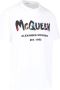 Alexander mcqueen Graffiti Logo Biologisch Katoenen T-Shirt White Heren - Thumbnail 2