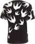 Alexander mcqueen Fluweel Zwaluw T-shirt Zwart Dames - Thumbnail 2