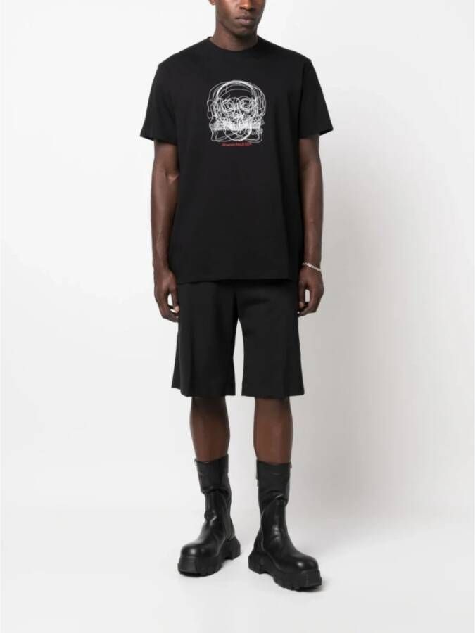 alexander mcqueen T-shirt met schedelprint Zwart Heren