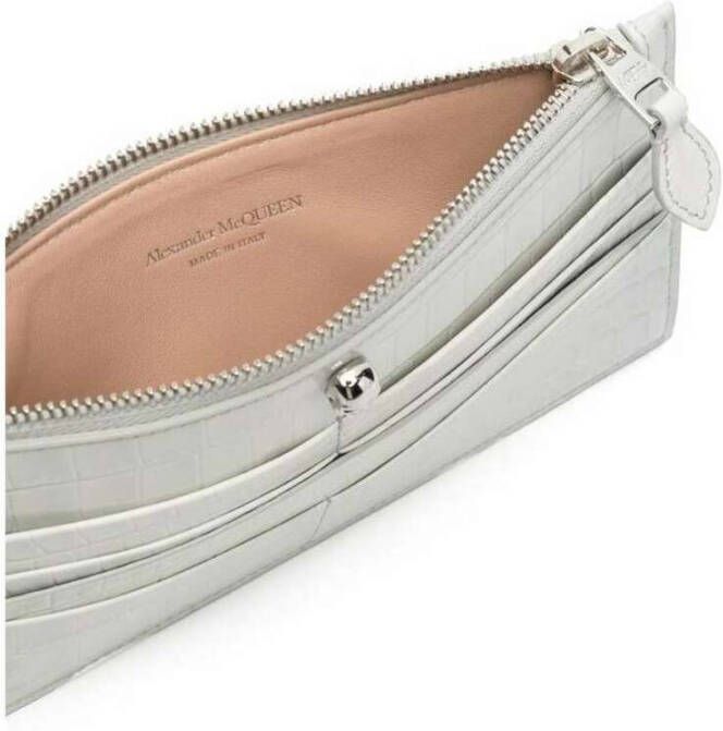 alexander mcqueen Witte portemonnee met krokodilleneffect Wit Dames