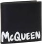 Alexander mcqueen Stijlvolle Billfold 8Cc Portemonnee Zwart Wit Leer Zwart Heren - Thumbnail 2