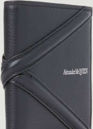 alexander mcqueen Leren Bifold Logo Portemonnee Zwart Heren