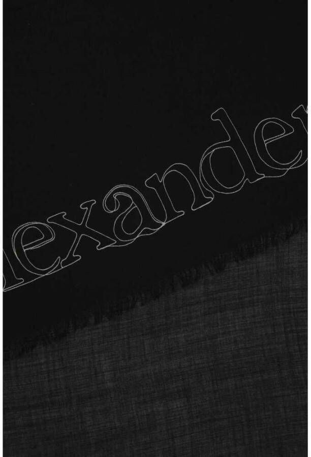 alexander mcqueen Luxe Cashmere Sjaal voor Modieuze Vrouwen Zwart Dames