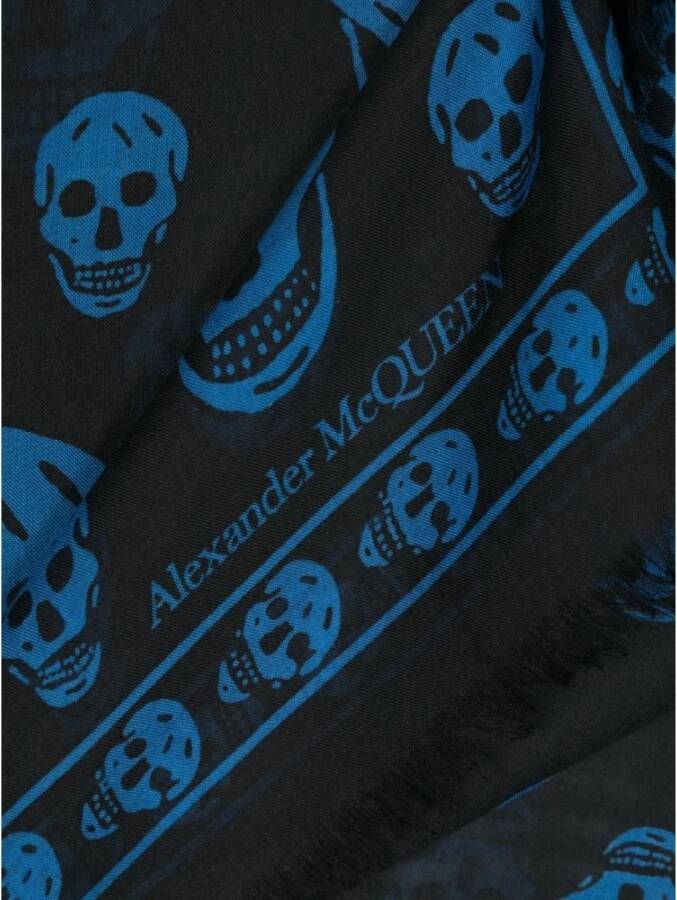 alexander mcqueen Sjaal met Handtekening Skull Print voor Mannen Zwart Heren