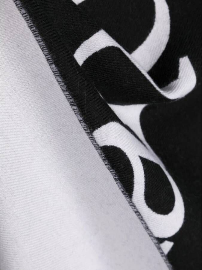 alexander mcqueen Intarsia-Knit Logo Sjaal voor Heren Zwart Heren