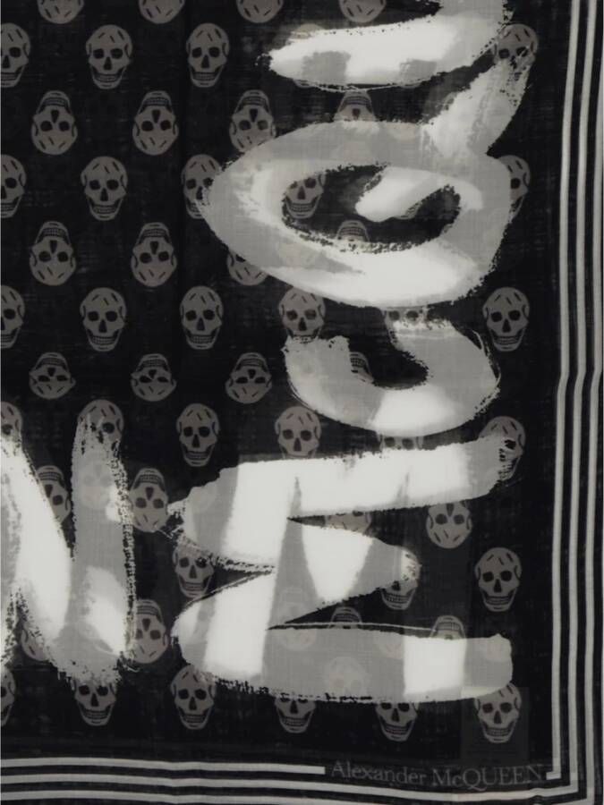 alexander mcqueen Luxe Zijden Sjaal voor Mannen Zwart Heren