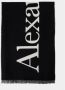 Alexander mcqueen Zwart Logo Sjaal met Contrasterende Frappe Black Heren - Thumbnail 2