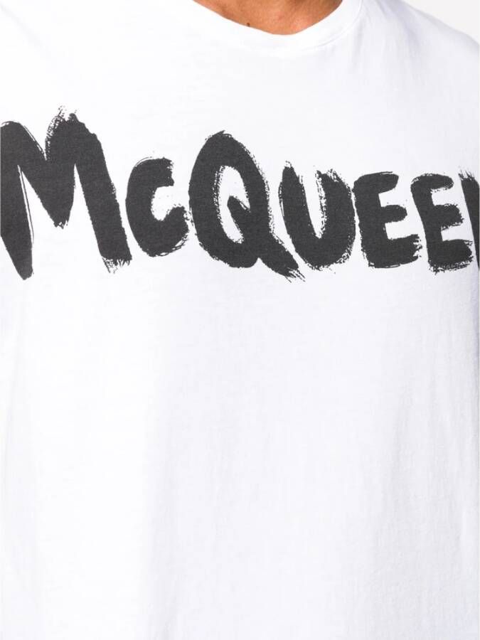 alexander mcqueen Witte T-shirts en Polos met Grft PRT Wit Heren