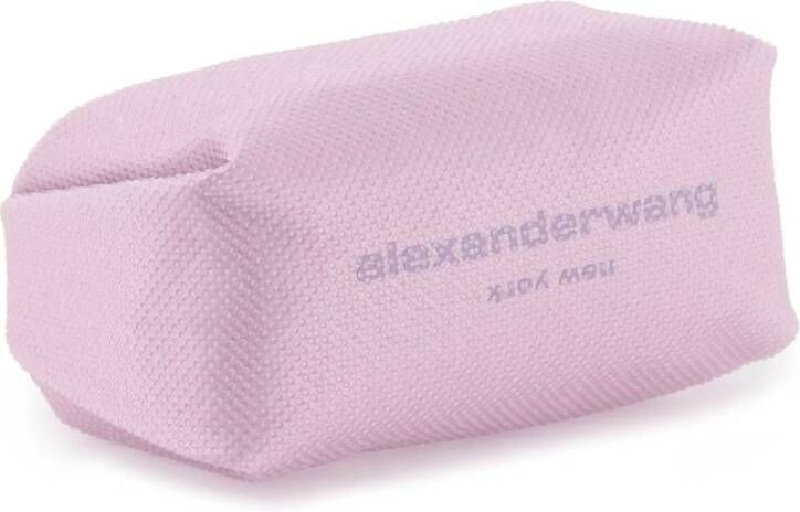alexander wang Mini Tas met Kristallen en Gerimpeld Handvat Pink Dames