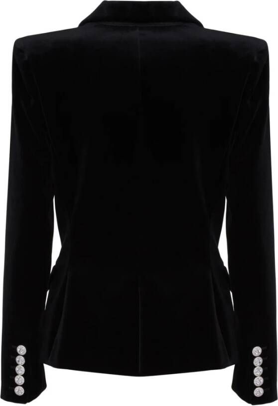 Alexandre Vauthier Zwarte fluwelen blazer met strass versiering Black Dames