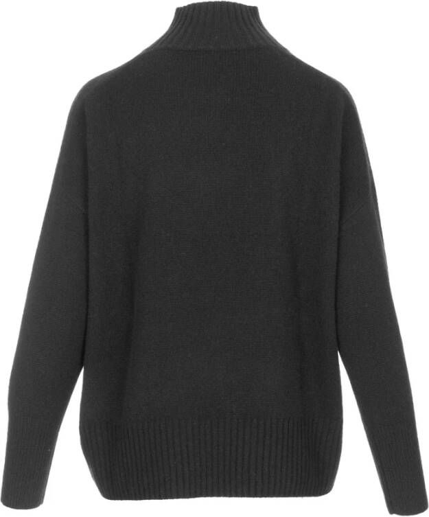 allude Comfortabele Gebreide Trui Zwart Dames