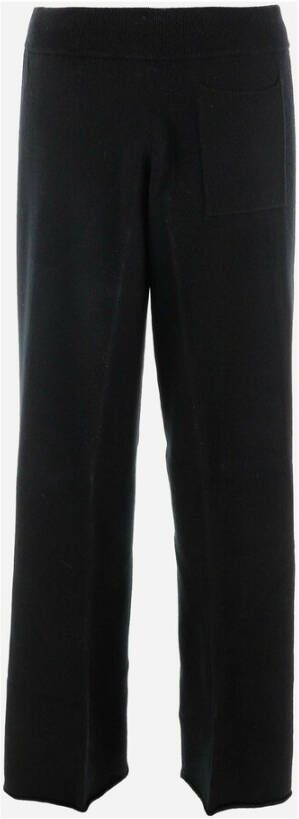 allude Long trousers made of cashmere blend High waist with drawstring Straight leg Patch pocket on the back Soft fit Light blue Made in China Composition: 70% virgin wool 30% cashmere Blauw Dames
