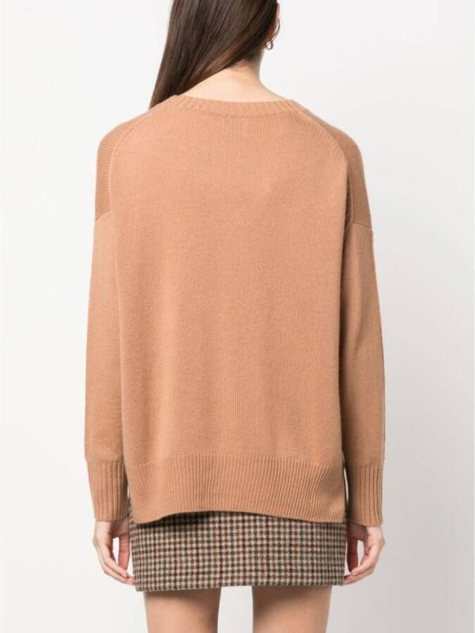 allude Butterscotch Brown Cashmere Sweater Bruin Dames