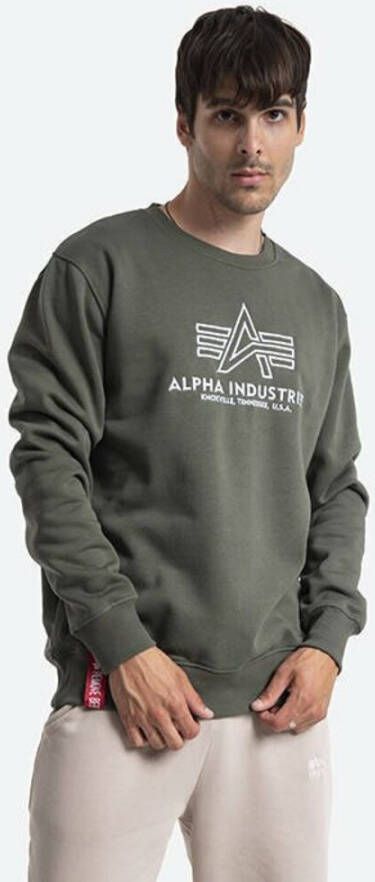 alpha industries Basic sweater -borduurwerk 118302 142 Groen Heren