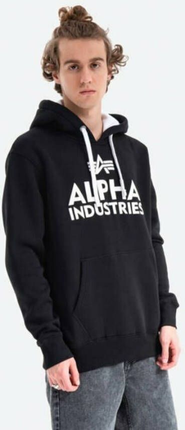 alpha industries Schuimprint hoodie 143302 95 Zwart Heren