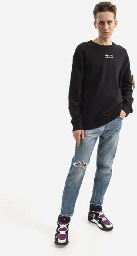 alpha industries Men Sweatshirt Organics Emb Sweater 118316 649 Zwart Heren