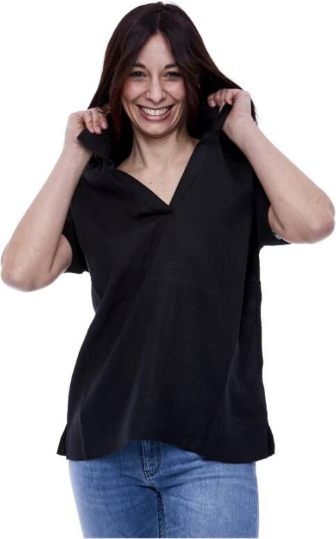 Alpha Studio Dames Jersey Polo Black Dames