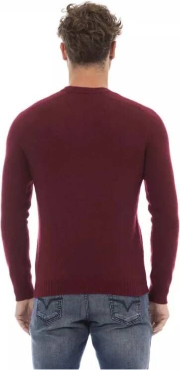 Alpha Studio Rode Crewneck Sweater Red Heren