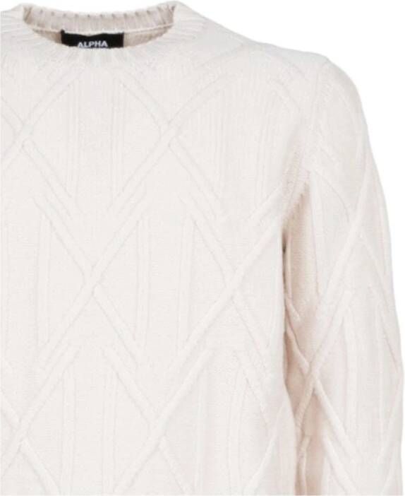 Alpha Studio Round-neck Knitwear Wit Heren