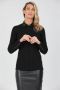 Alpha Studio Top met lange mouwen en boothals met knoopdetail Black Dames - Thumbnail 2