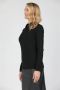 Alpha Studio Top met lange mouwen en boothals met knoopdetail Black Dames - Thumbnail 3