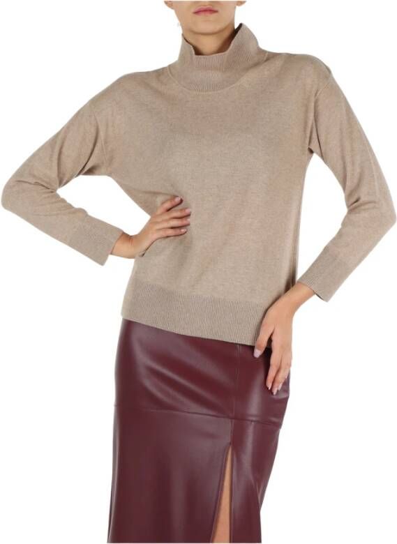 Alpha Studio Wollen en Kasjmier Coltrui Beige Dames