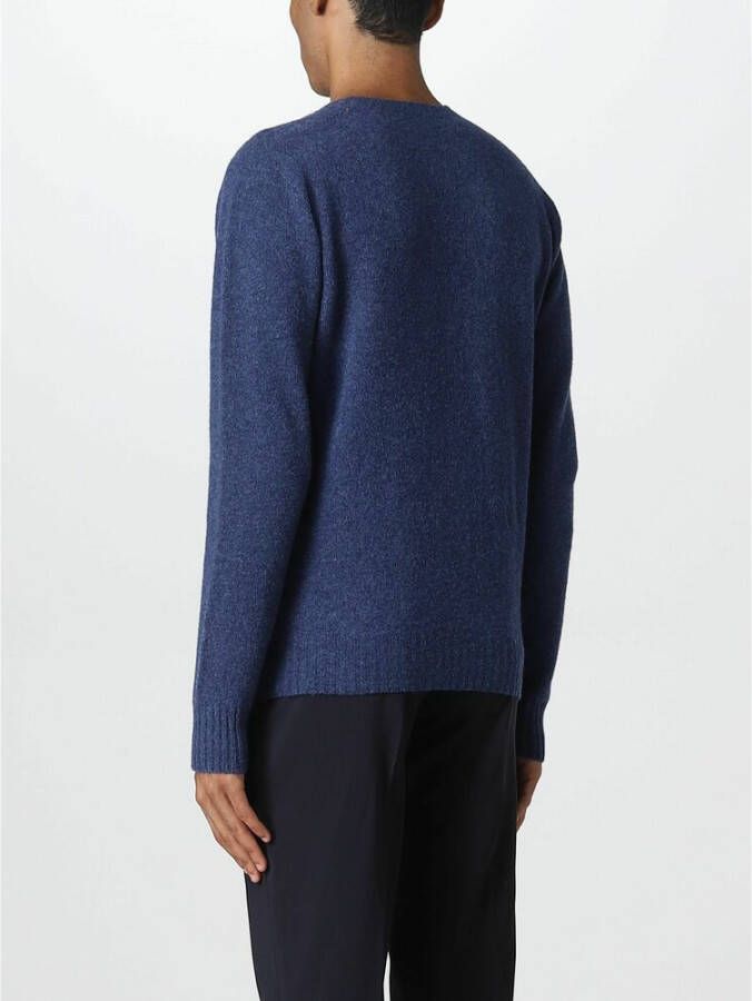 Altea Round-neck Knitwear Blauw Heren