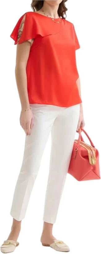 Alviero Martini 1a Classe Damesblouse met aangehechte sjaal Rood Dames