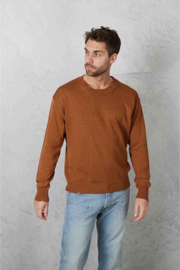 Amaránto Bruine Crewneck Sweater Brown Heren