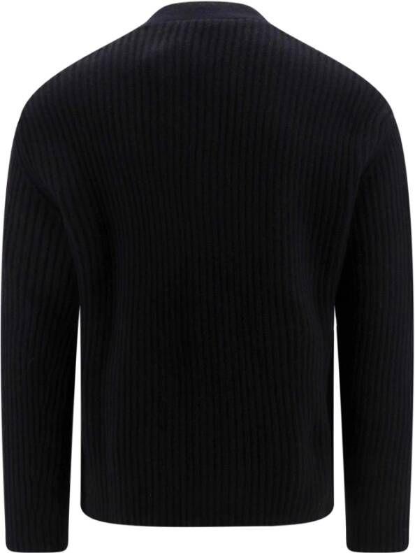 Amaránto Zwarte Gebreide Kleding V-Hals Lange Mouw Black Heren