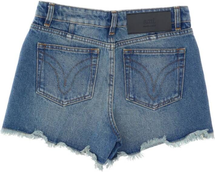 Ami Paris Denim Mini Shorts Blue Dames