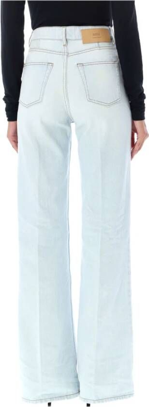 Ami Paris Hoge Taille Flare Denim Jeans Blauw Dames