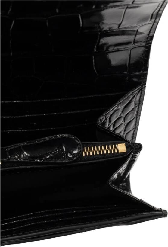 Ami Paris Leren portemonnee met logo Zwart Dames