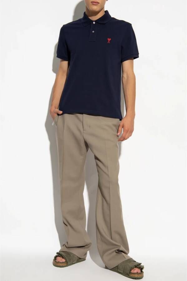 AMI Paris Poloshirt met logo Blauw - Foto 2