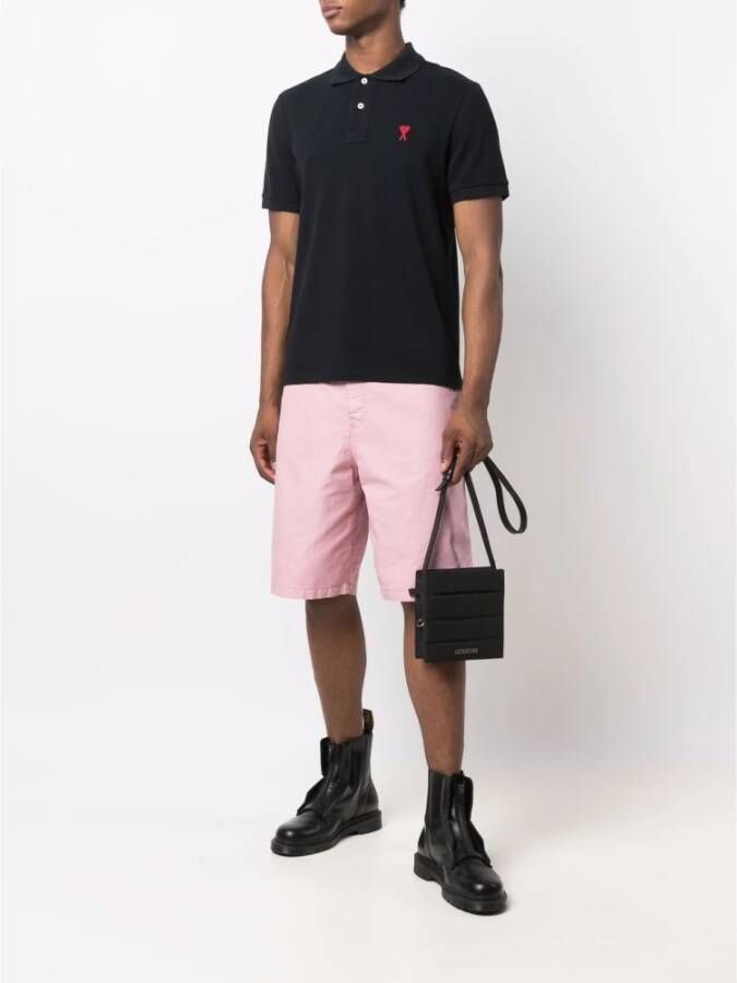 Ami Paris Polo Shirts Zwart Heren