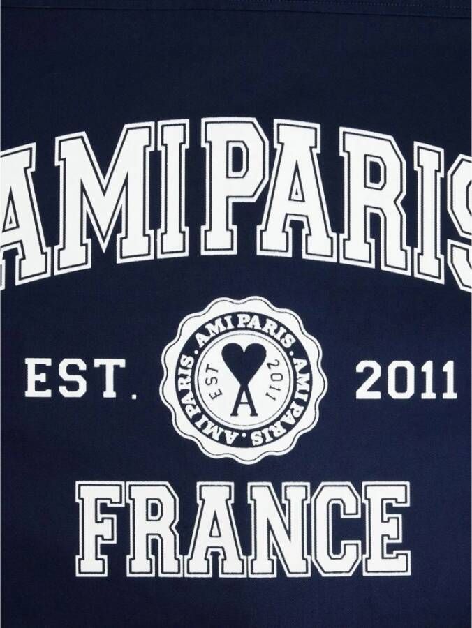 AMI Paris Overhemd met logoprint Blauw - Foto 3
