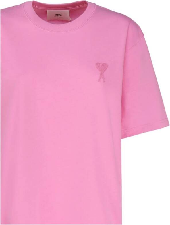 AMI Paris Ami de Coeur T-shirt Roze - Foto 6