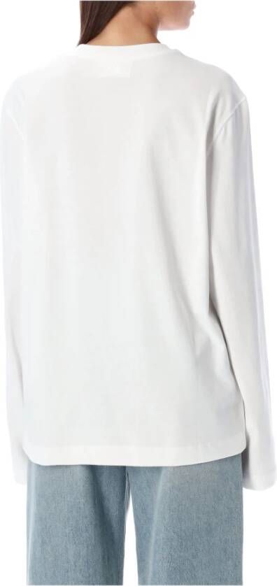 Ami Paris Witte longsleeve T-shirt met Ami de Coeur logo Wit Heren