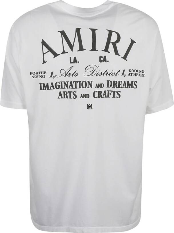 Amiri Logo Print Katoenen T-shirt voor Heren Wit Heren
