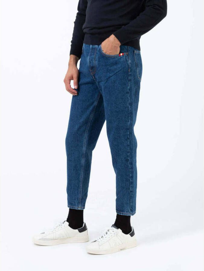 Amish Slim-fit Jeans Blauw Heren