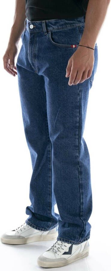 Amish Straight Jeans Blauw Heren