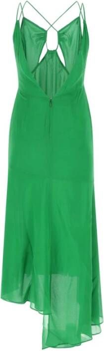 Andamane Groene rek zijden jurk Groen Dames