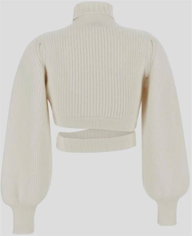 Andrea Adamo Stijlvolle Cropped Sweater Beige Dames