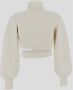 Andrea Adamo Stijlvolle Cropped Sweater Beige Dames - Thumbnail 2