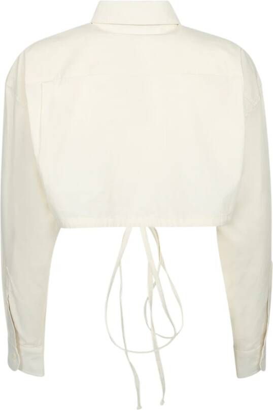Andrea Adamo Elegante Witte Geknipte Overhemd met Klassieke Kraag Wit Dames